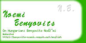 noemi benyovits business card